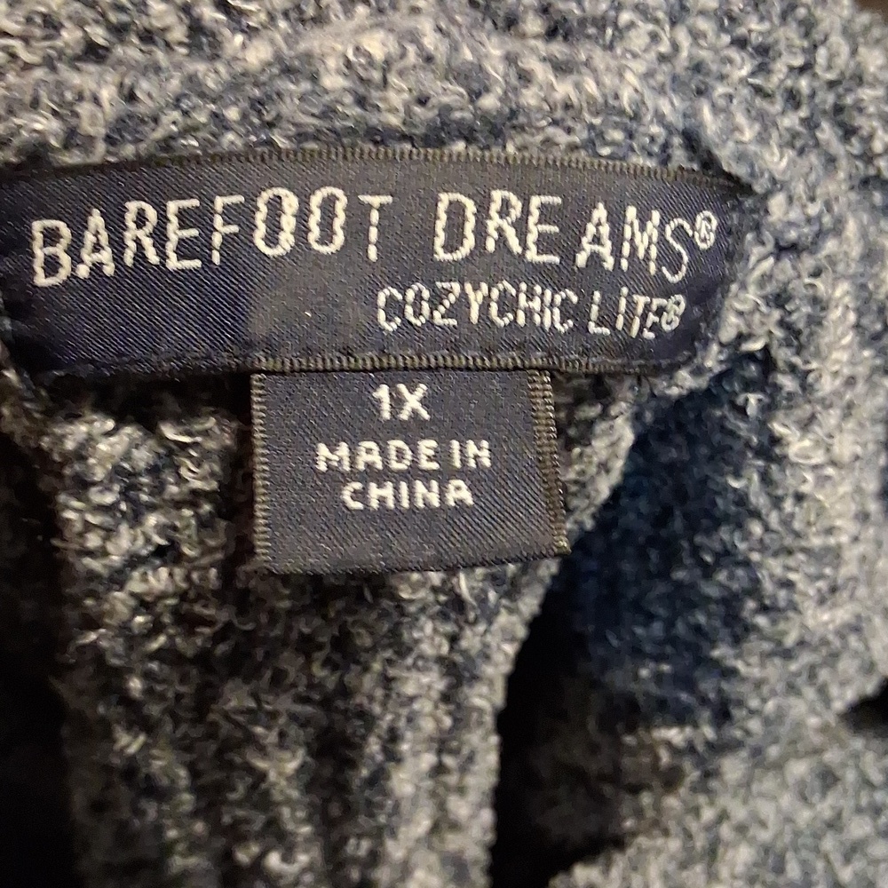 Barefoot Dreams CozyChic Lite Montecito Cardigan - 1X Blue - Picture 10 of 10